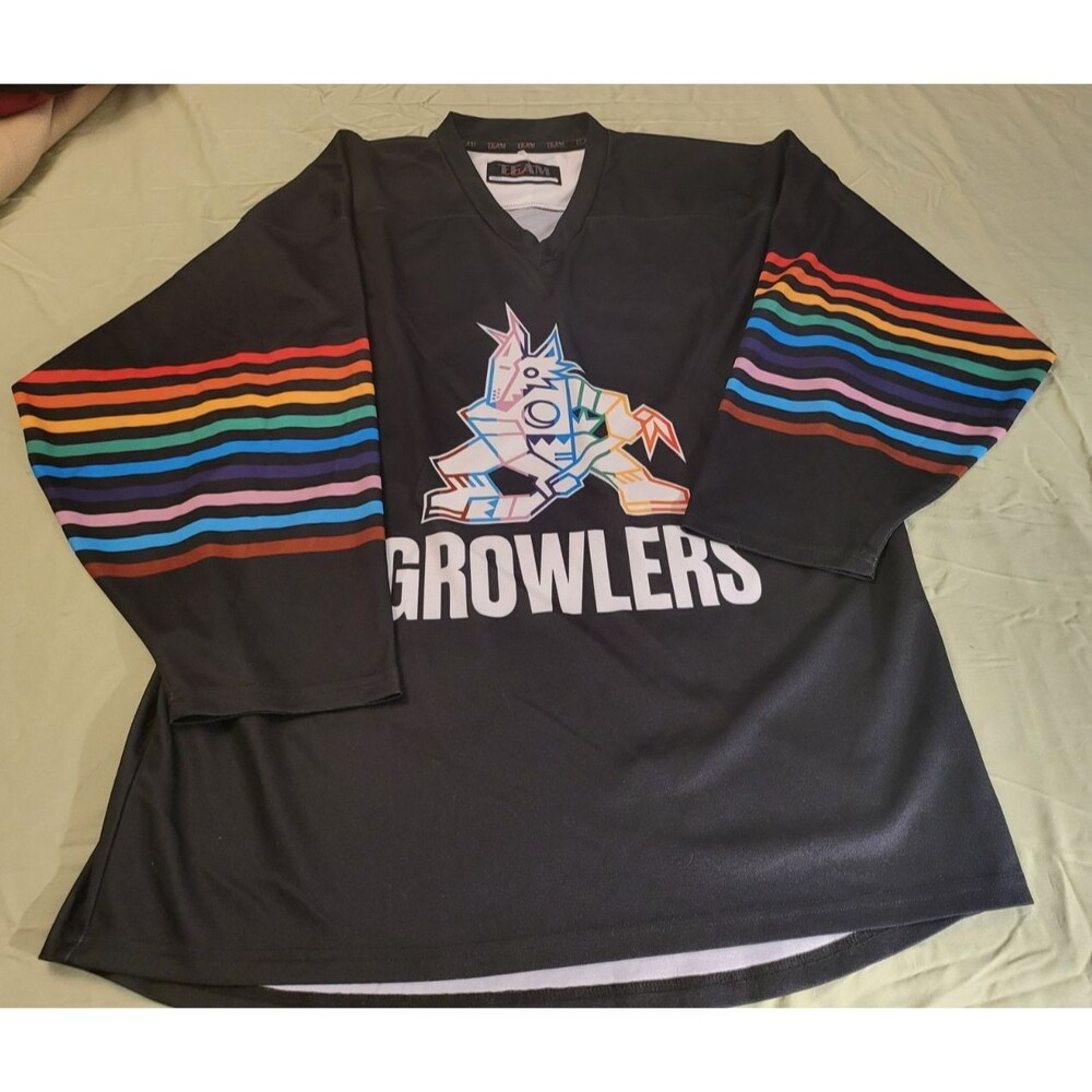 AZ Phoenix Coyotes Growlers Team Jersey NHL Hockey Sz M Rainbow/Pride MINT!